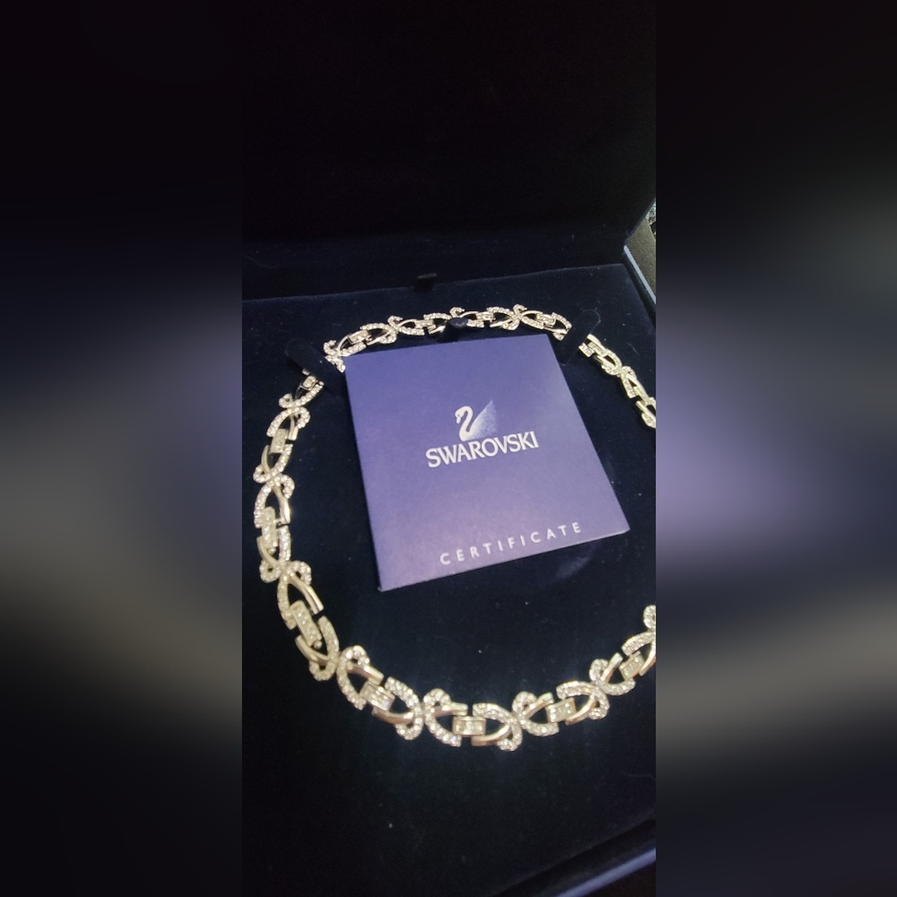 SWAROVSKI “Irene” Choker Necklace Silver Tone Clear Crystals Original Box